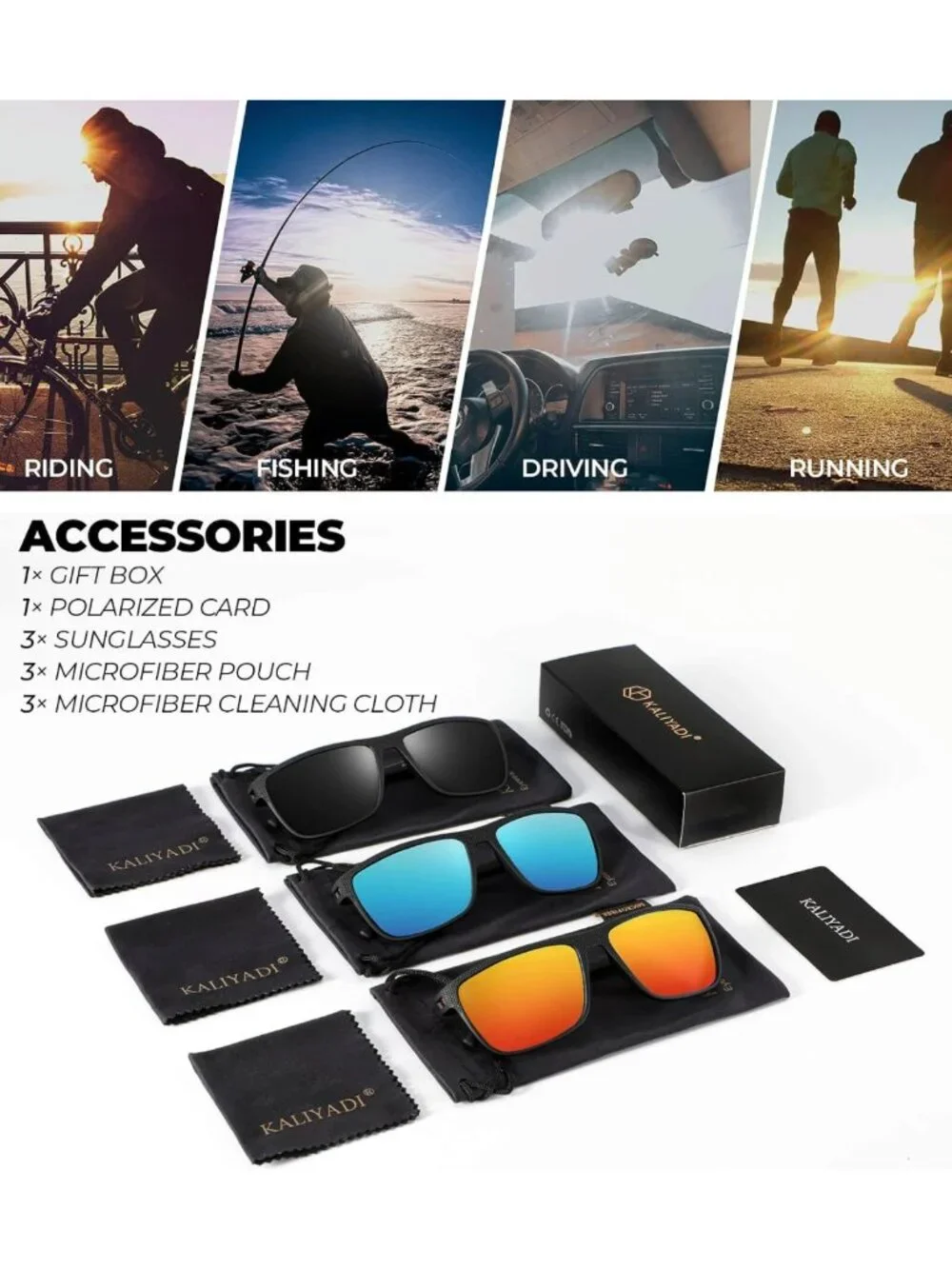 Lightweight Polarized Sunglasses for Men - UV Protection for Driving, Fishing